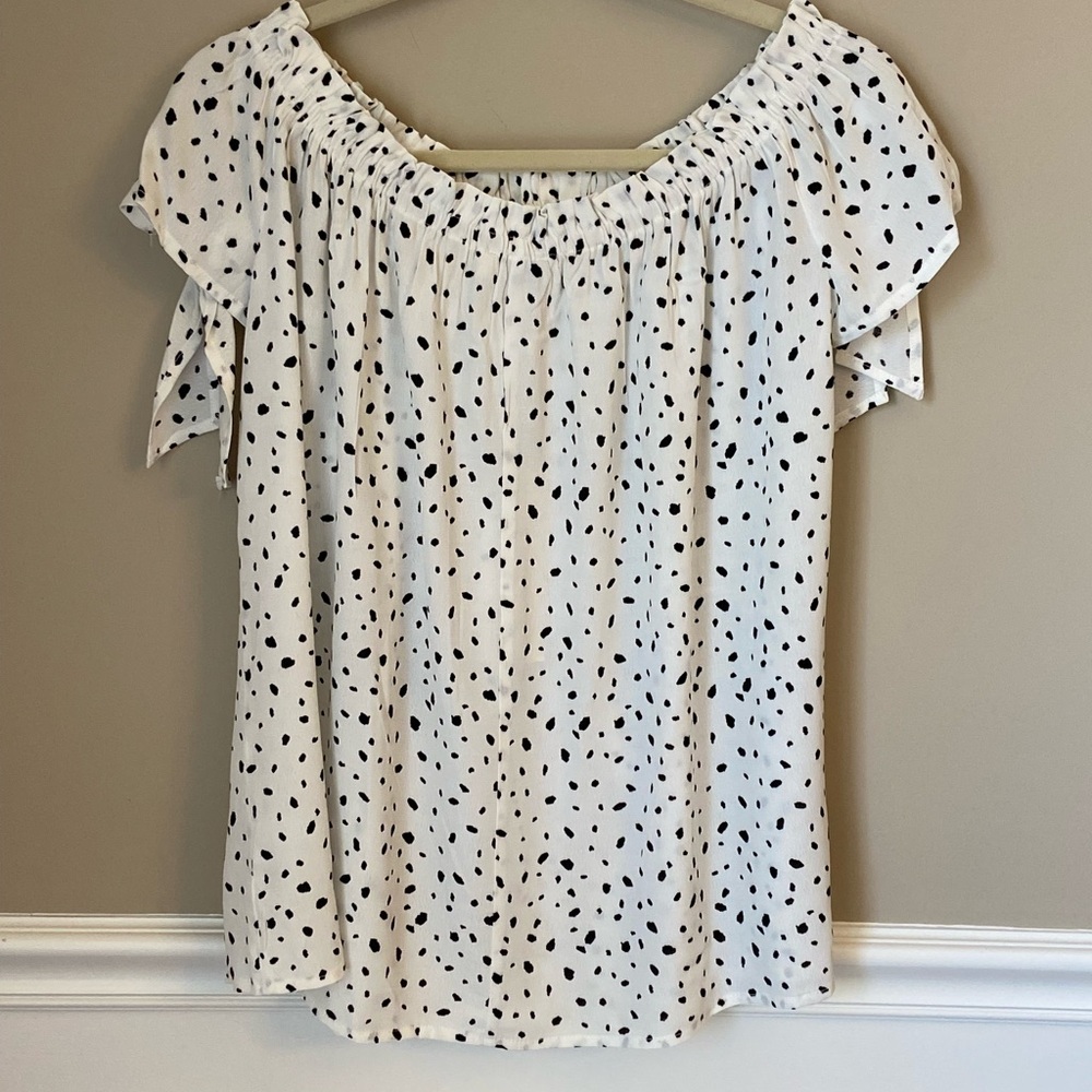 NWT She + Sky Black and White Off-Shoulder Blouse - Festival Wear Small - Large - Picture 5 of 11